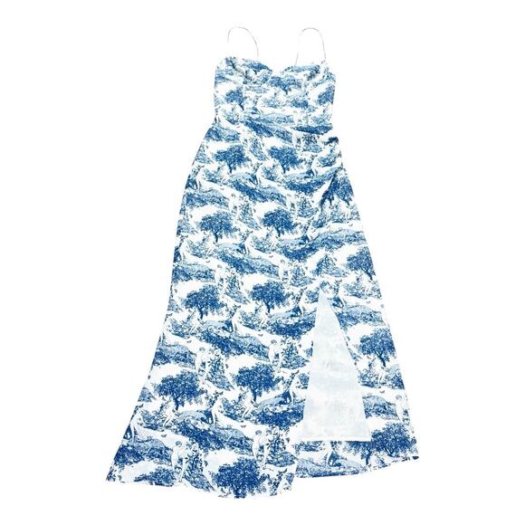 Reformation Kourtney Midi Dress In Pastoral Print Blue White Size 6 - Picture 2 of 6